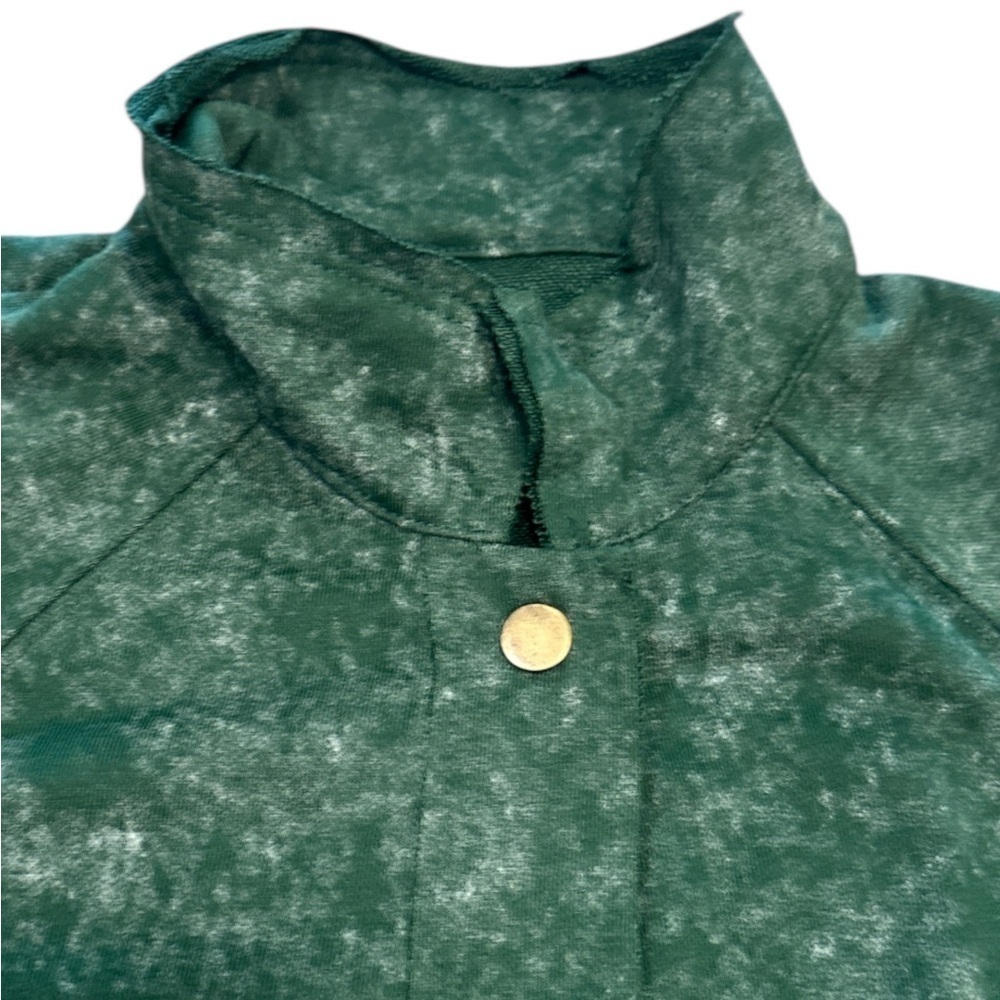 Washed Shacket Size Small Green Snap Button Closure Front Snap Pockets Casual - Picture 5 of 12